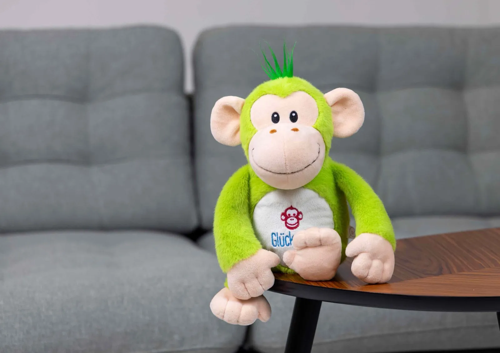 Lykke Aben - den grønne bamse med lydhjerte i maven